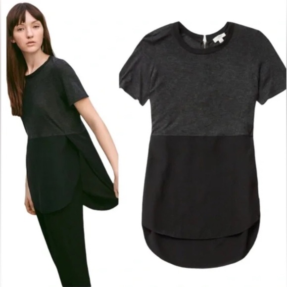 Aritzia - Wilfred Capucine Top With Silk Heather Grey/Black - Picture 1 of 5